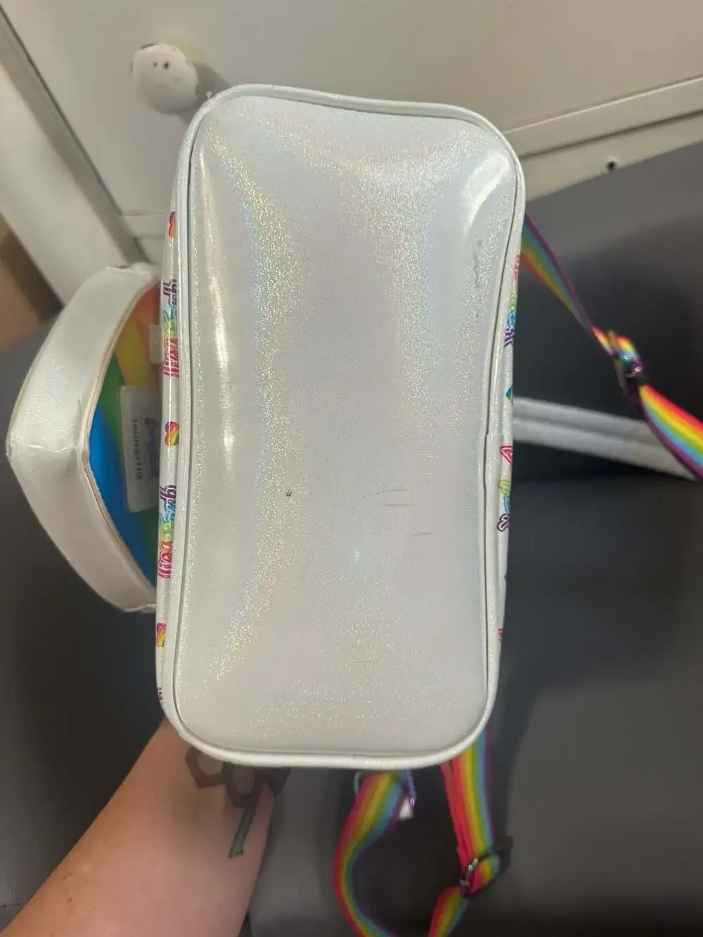 Loungefly x Lisa Frank Logo Mini Backpack w/Detachable Rainbow Heart Fanny Pack - Picture 8 of 11